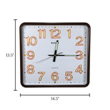 wall clock brown & white china 13.5"x14.5"