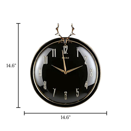 wall clock black china 14.6"x14.6"