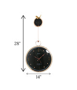 wall clock pendulum & sparrow black china