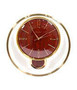 wall clock gold red wood with pendulum china