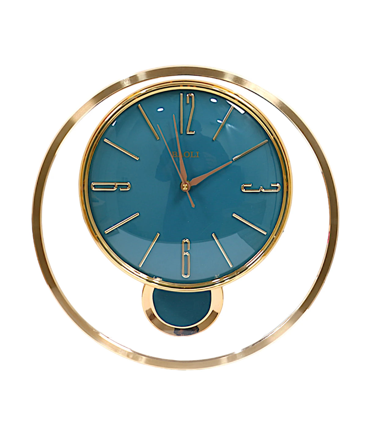 wall clock gold blue with pendulum china