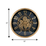 wall clock copper moving gear china 19"x19"