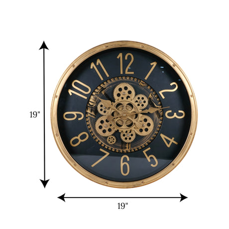 wall clock copper moving gear china 19"x19"