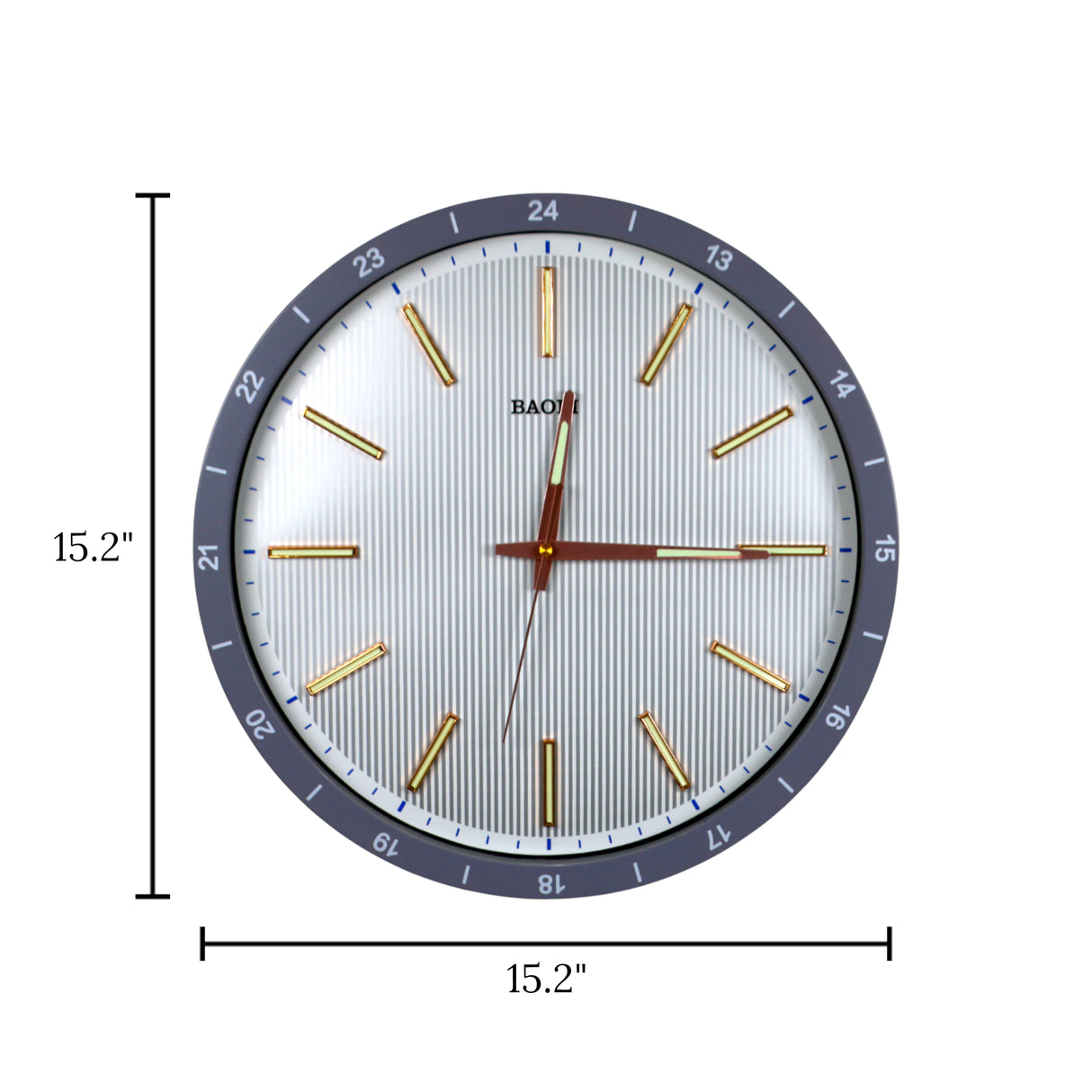 wall clock grey china 15.2"x15.2"