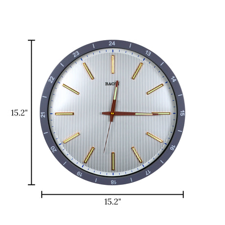 wall clock grey china 15.2"x15.2"