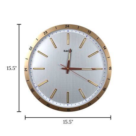 wall clock golden china 15.5"x15.5"