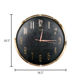 wall clock rose gold black china 5855f 14.5"x14.5"