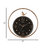 fancy wall clock black & golden sparrow pendulam 16"x16" china