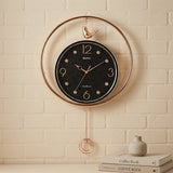 fancy wall clock black & golden sparrow pendulam 16"x16" china