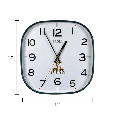 wall clock green square 11.8"x11.8" china