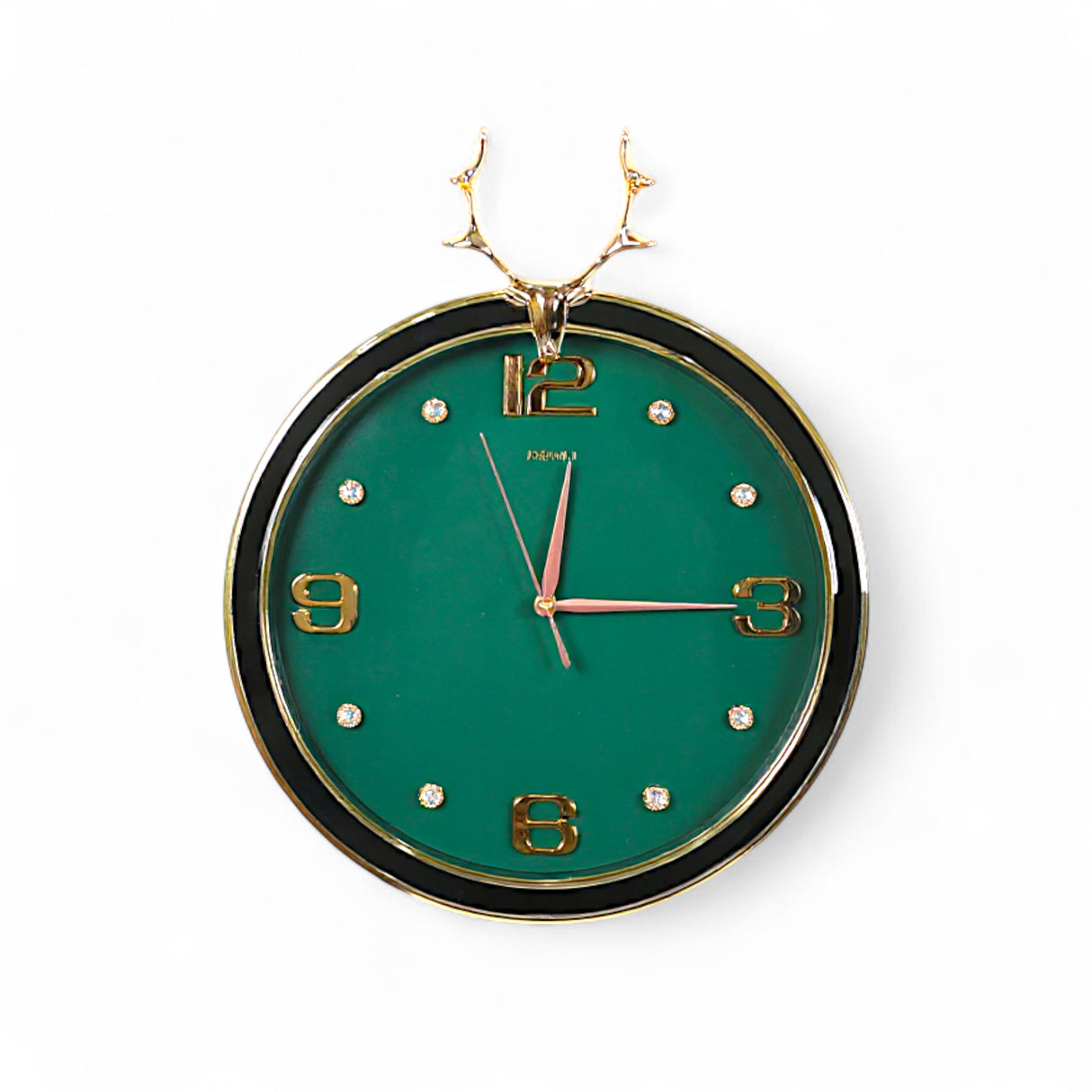 wall clock rose gold green with pendulum china 28"x15"