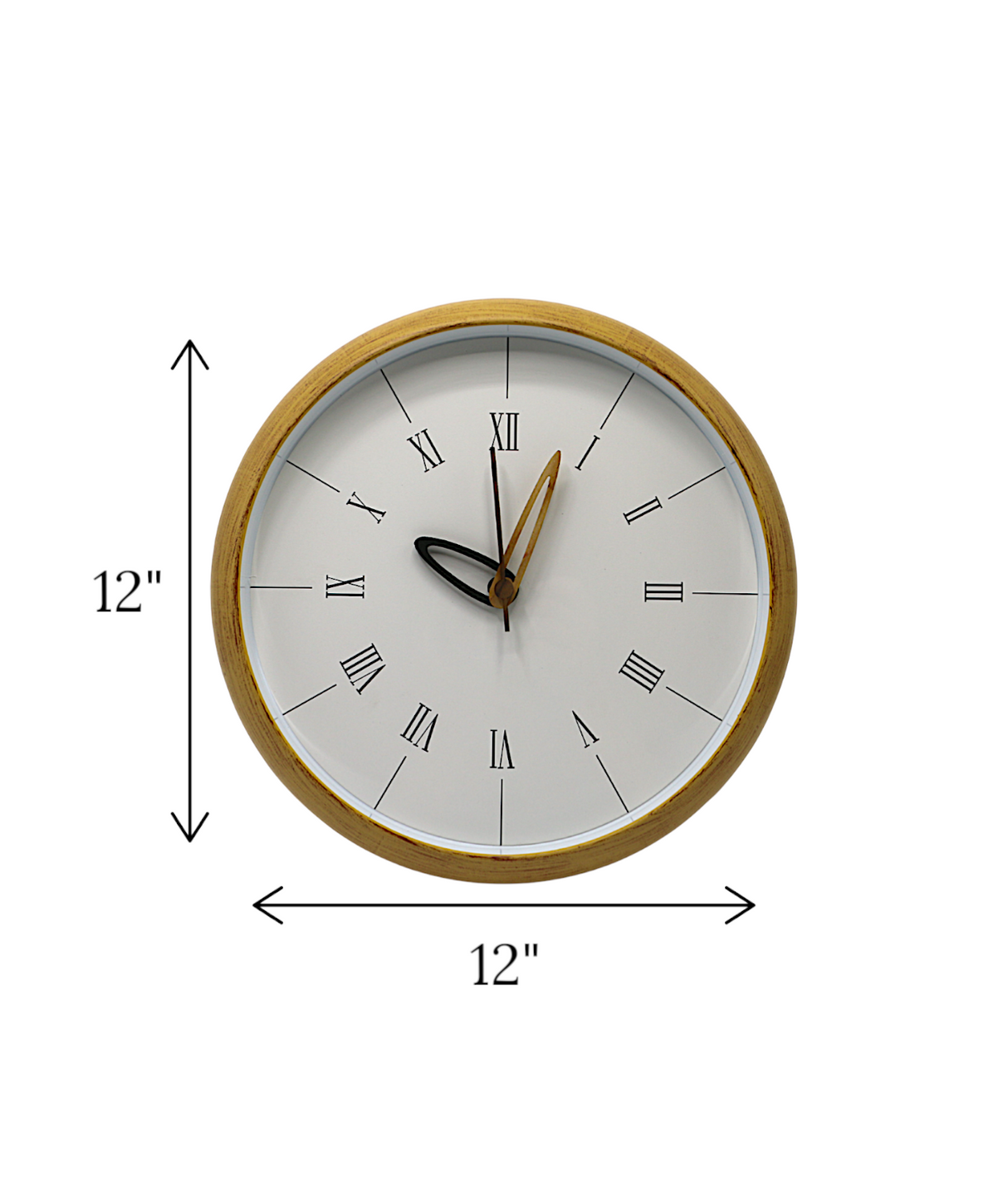 wall clock light brown roman china 12x12