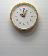 wall clock light brown roman china 12x12