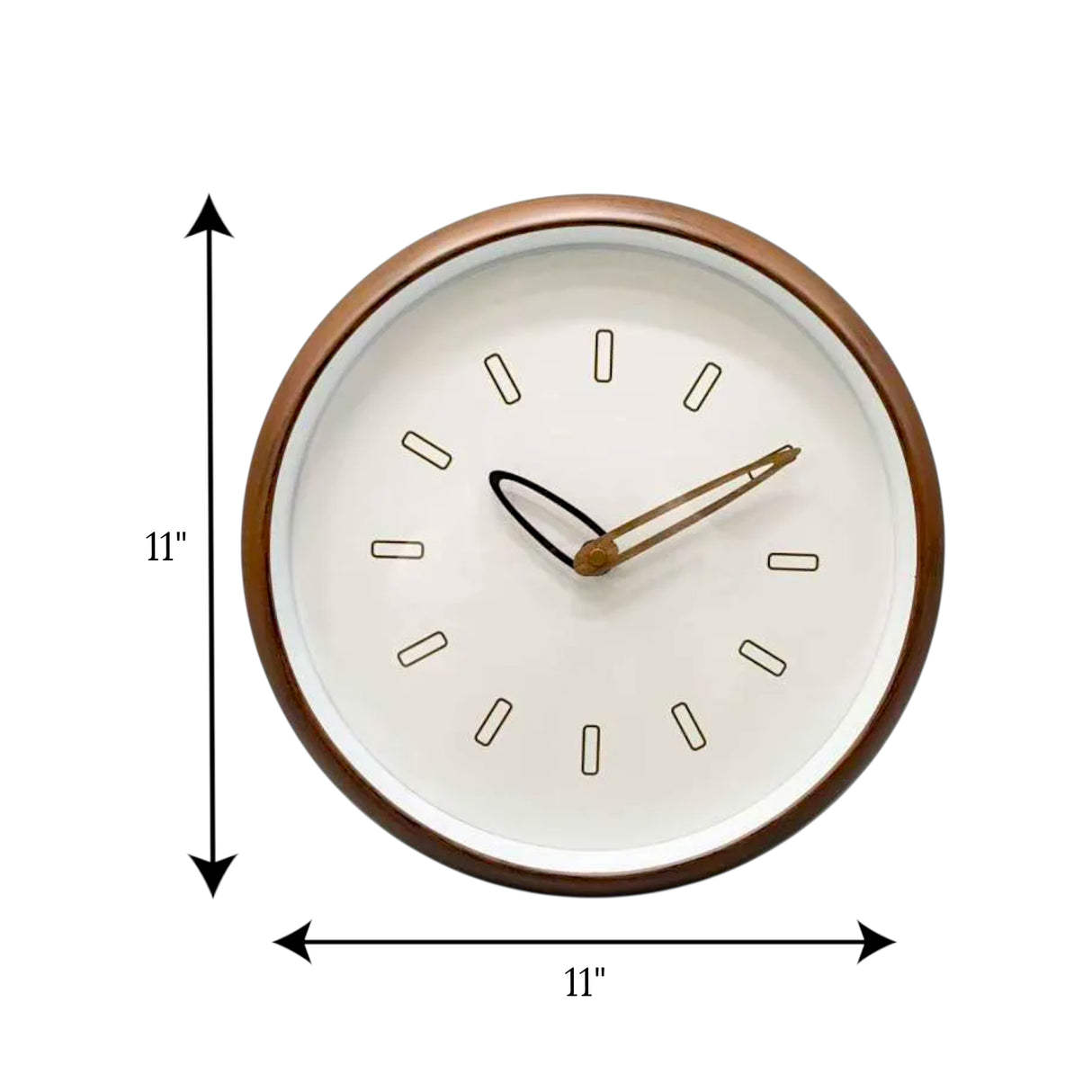 wall clock dark brown china 12"x12"