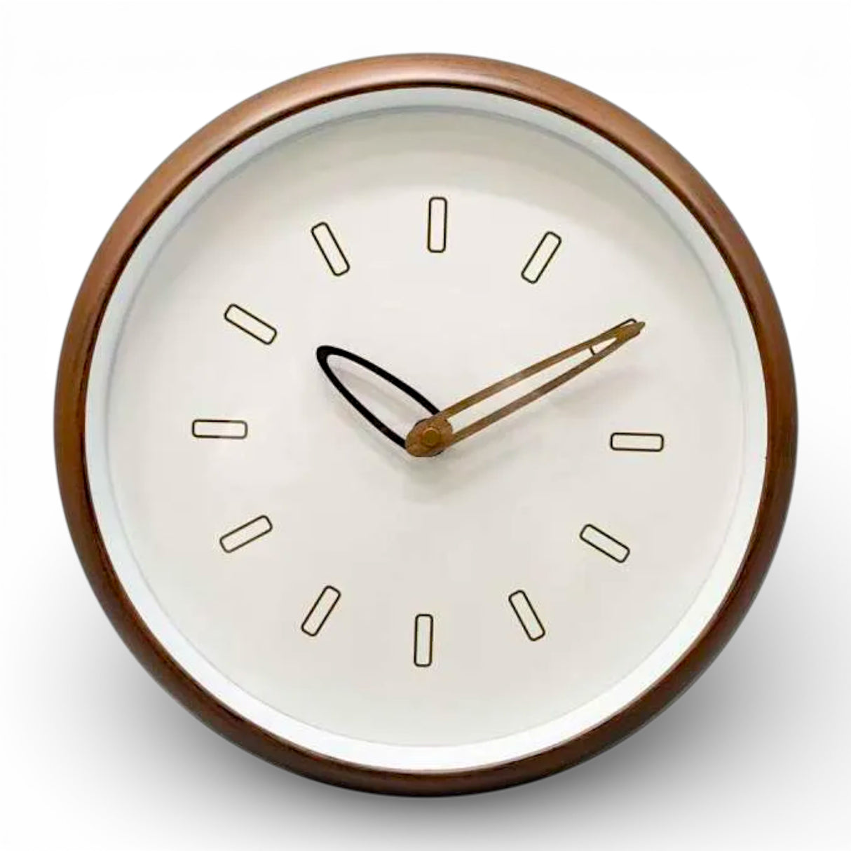 wall clock dark brown china 12"x12"