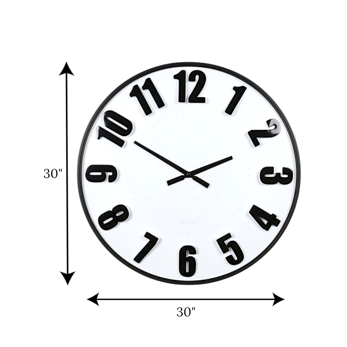wall clock black large 30x30 china