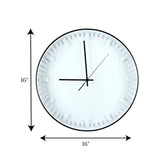 wall clock white & black china 16x16