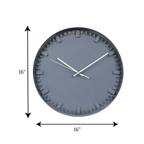 wall clock white & gray china 16x16