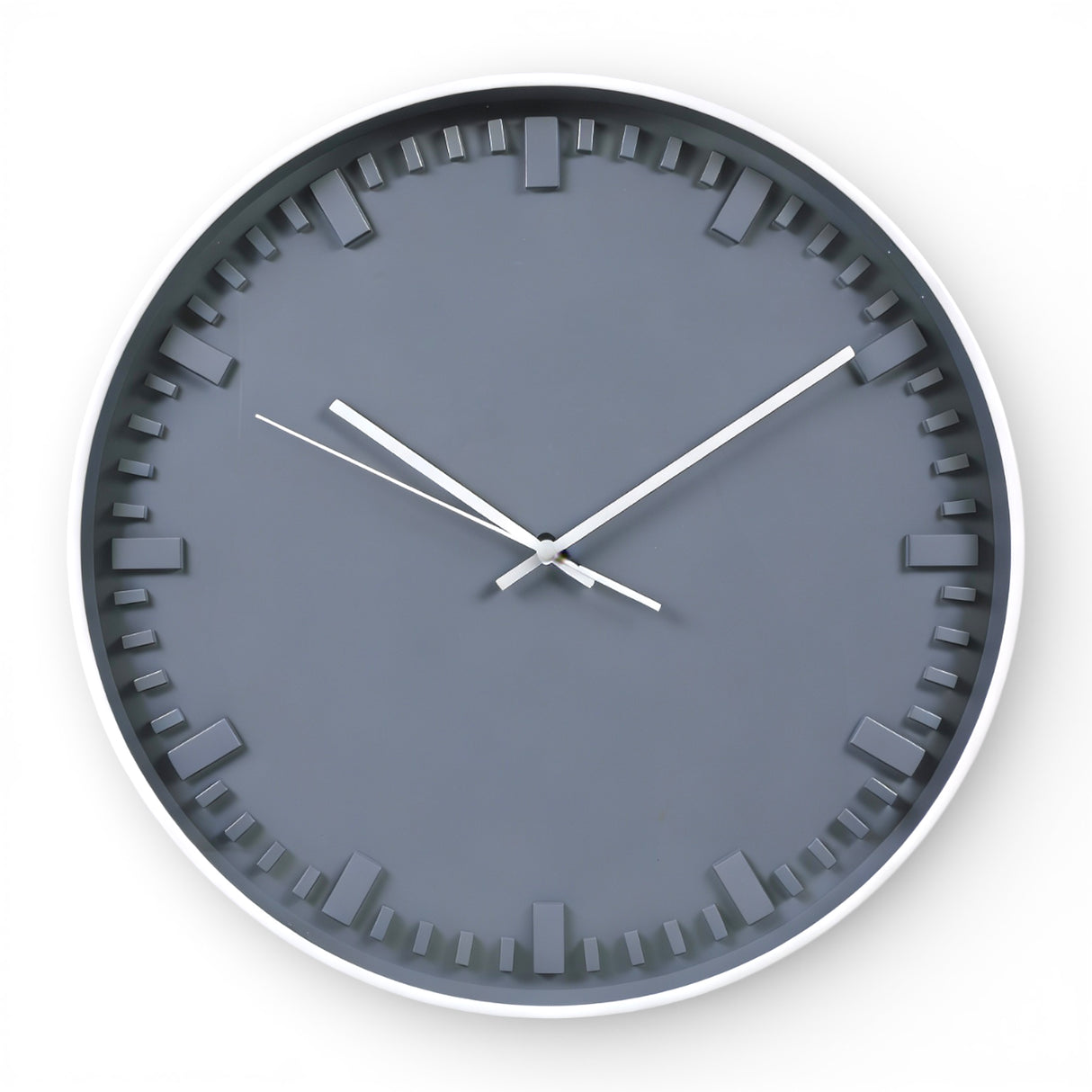 wall clock white & gray china 16x16