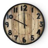 wall clock black with d.wood texture large china 20"x20"
