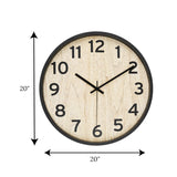 wall clock black with l.wood texture large china 20"x20"