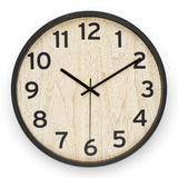 wall clock black with l.wood texture large china 20"x20"