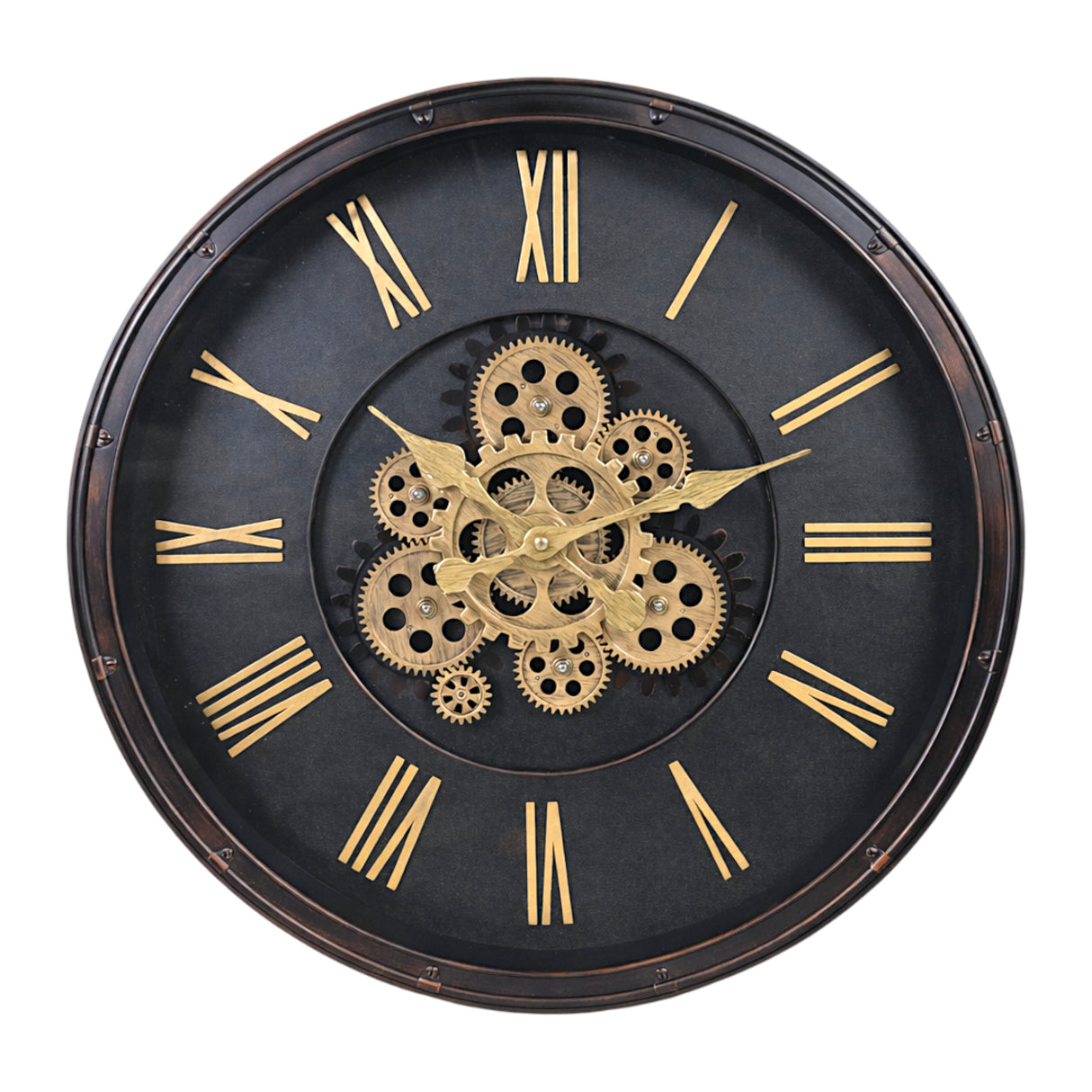 wall clock antique moving gear china 19x19
