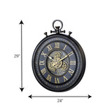 wall clock antiqe moving gear china 29"x24"