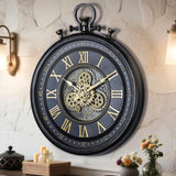 wall clock antiqe moving gear china 29"x24"
