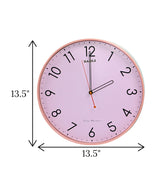 wall clock pink china (13.5x13.5)
