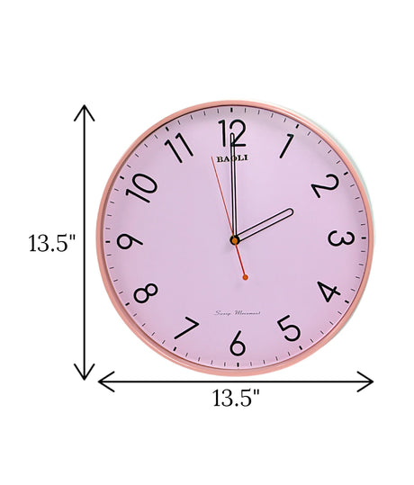 wall clock pink china (13.5x13.5)