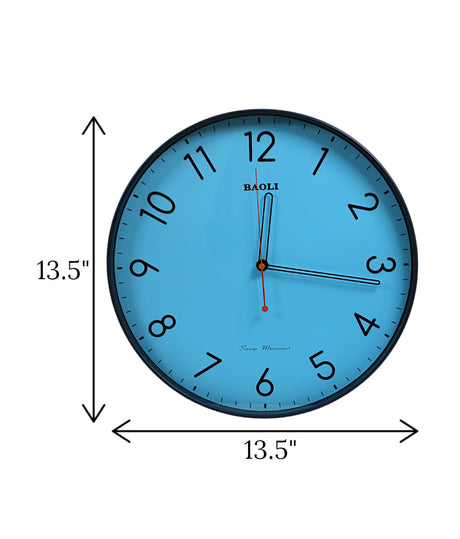 wall clock blue china (13.5x13.5)