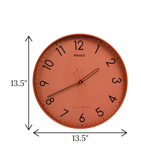 wall clock orange china (13.5x13.5)