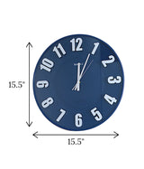 wall clock blue china "15.5x15.5"