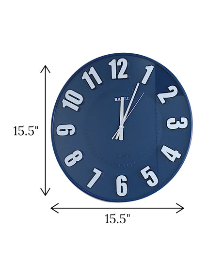 wall clock blue china "15.5x15.5"