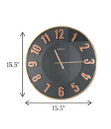 wall clock black china "15.5x15.5"