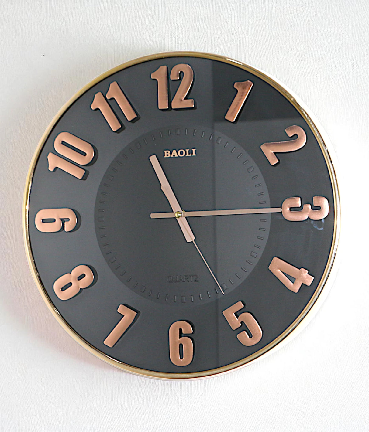wall clock black china "15.5x15.5"