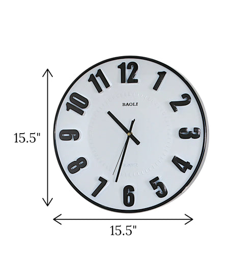 wall clock white china "15.5x15.5"