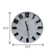 wall clock white china "15.5x15.5"