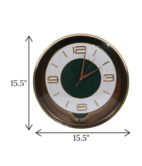 wall clock green  pendulum 15.5" china