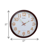 wall clock coffee wood china "17x17"