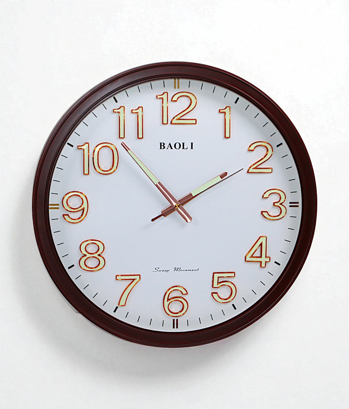 wall clock coffee wood china "17x17"