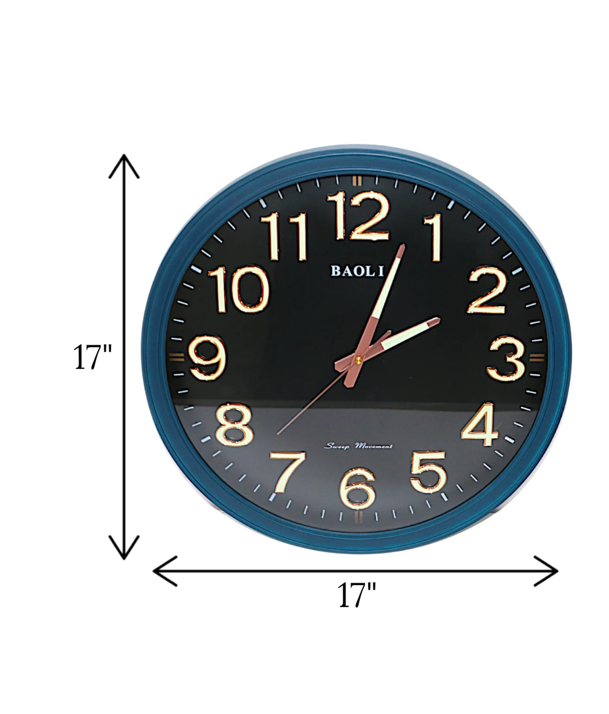 wall clock sapphire blue china "17x17"