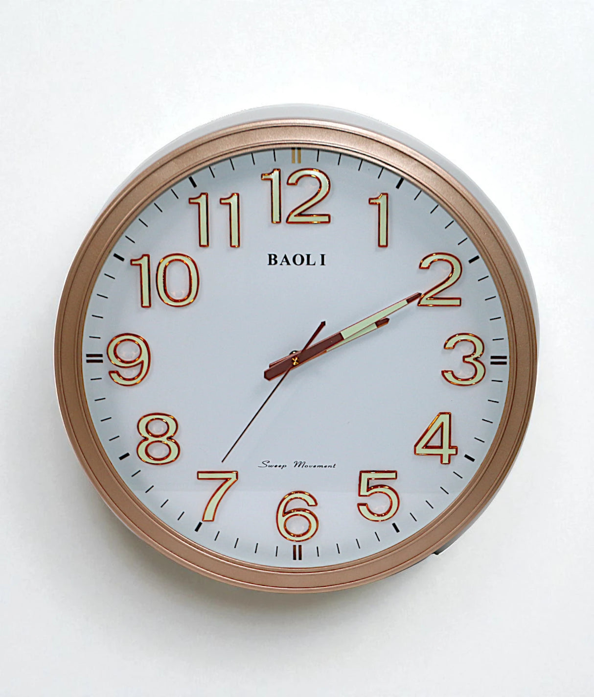 wall clock copper gold china "17x17"