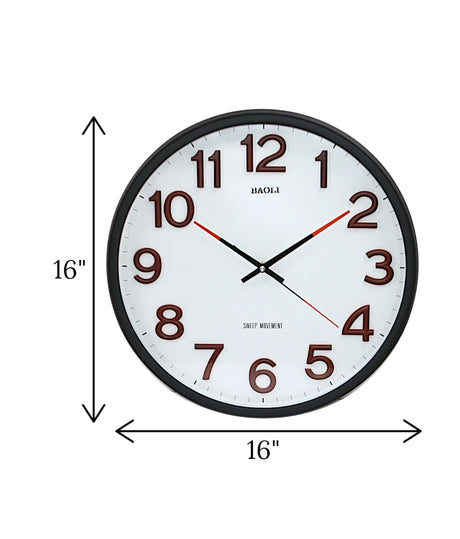 wall clock black china "16x16"