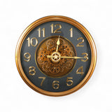 wall clock moving gear golden & black china 20"x20"