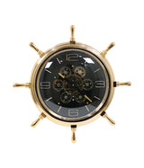 wall clock gear wheel golden & black china "16.5x16.5"