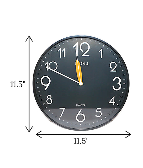 wall clock black china "11.5x11.5"