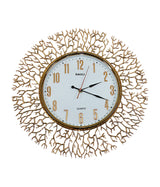 wall clock coral tree white & golden china "18x18"