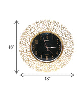 wall clock coral tree black & golden china "18x18"